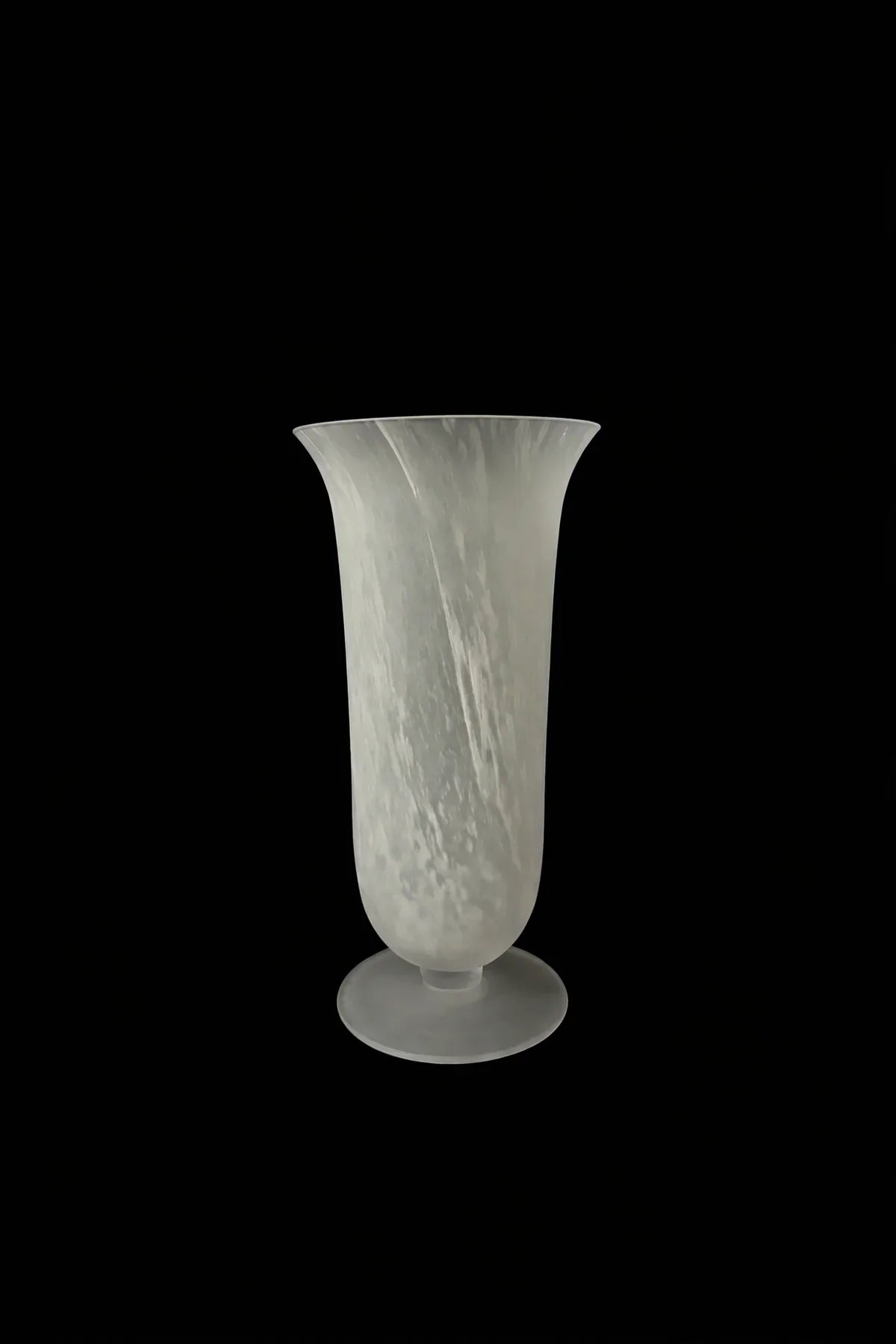 Smoke Current White-Swirl Glass Flower Vase