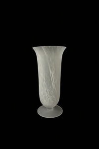 Smoke Current White-Swirl Glass Flower Vase