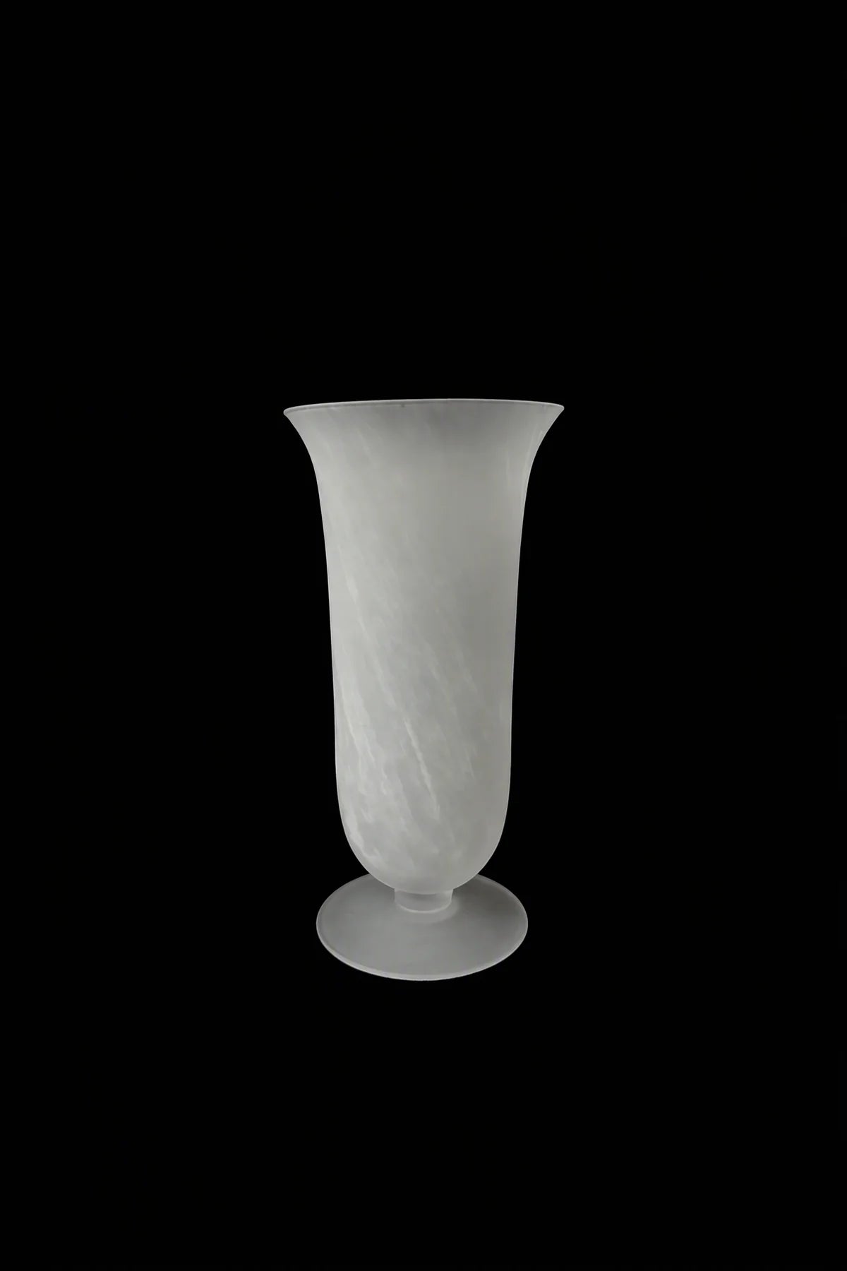Smoke Current White-Swirl Glass Flower Vase