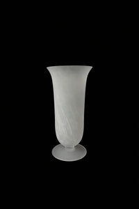 Smoke Current White-Swirl Glass Flower Vase