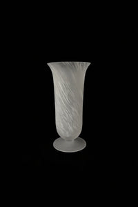 Smoke Current White-Swirl Glass Flower Vase