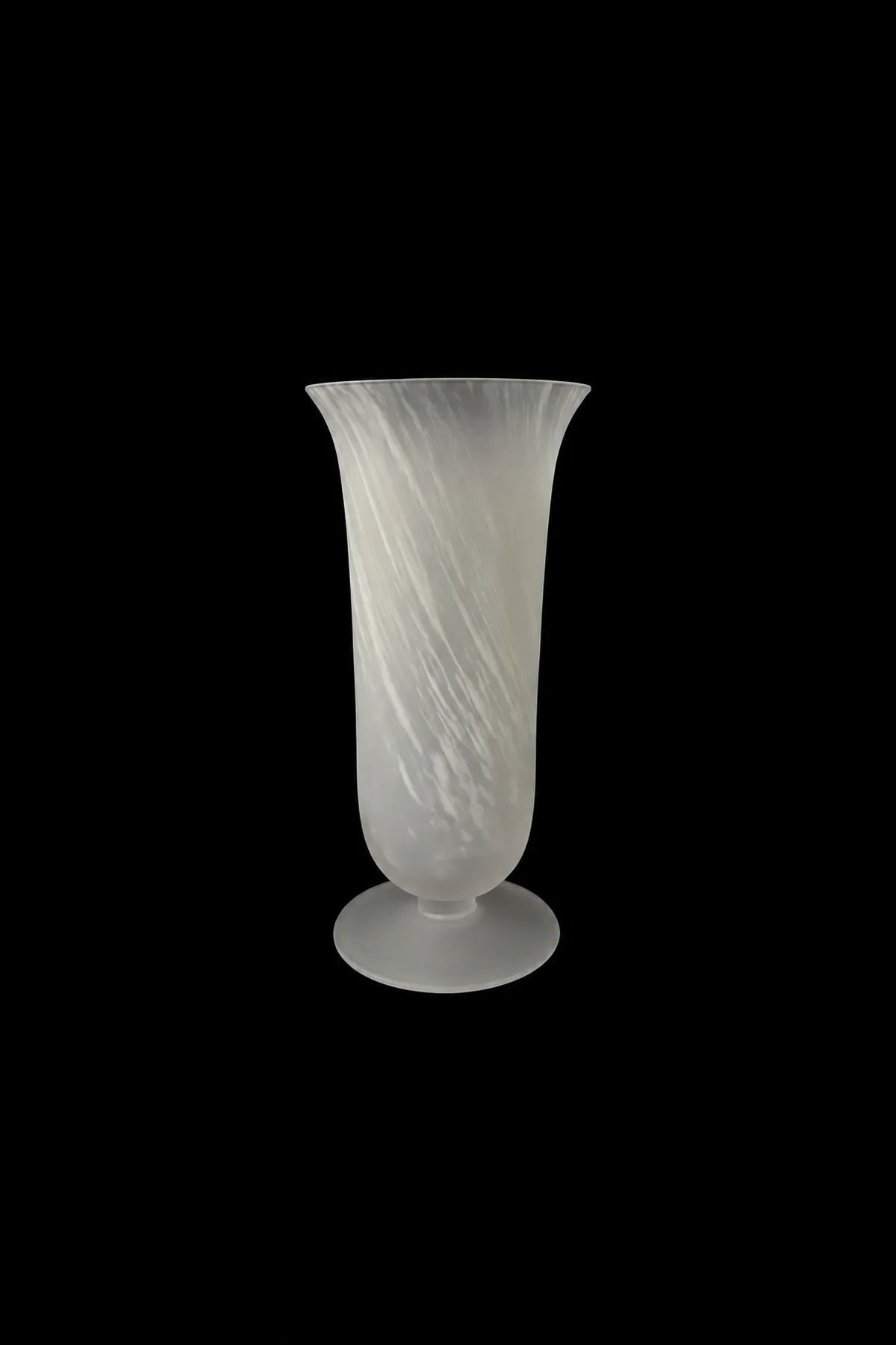 Smoke Current White-Swirl Glass Flower Vase