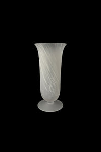 Smoke Current White-Swirl Glass Flower Vase