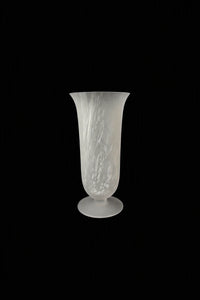 Smoke Current White-Swirl Glass Flower Vase