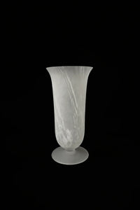Smoke Current White-Swirl Glass Flower Vase