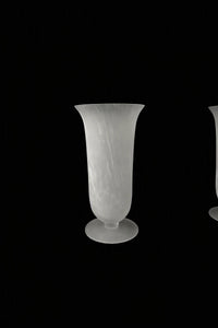 Smoke Current White-Swirl Glass Flower Vase