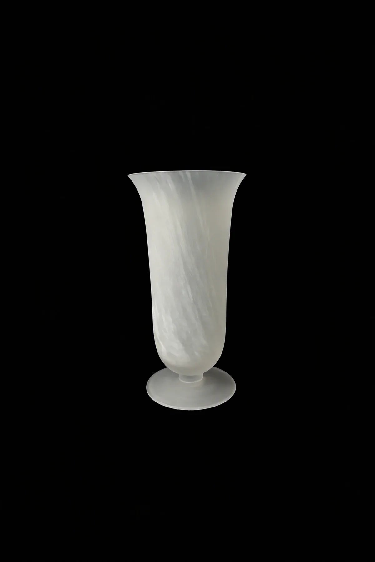 Smoke Current White-Swirl Glass Flower Vase