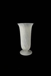 Smoke Current White-Swirl Glass Flower Vase