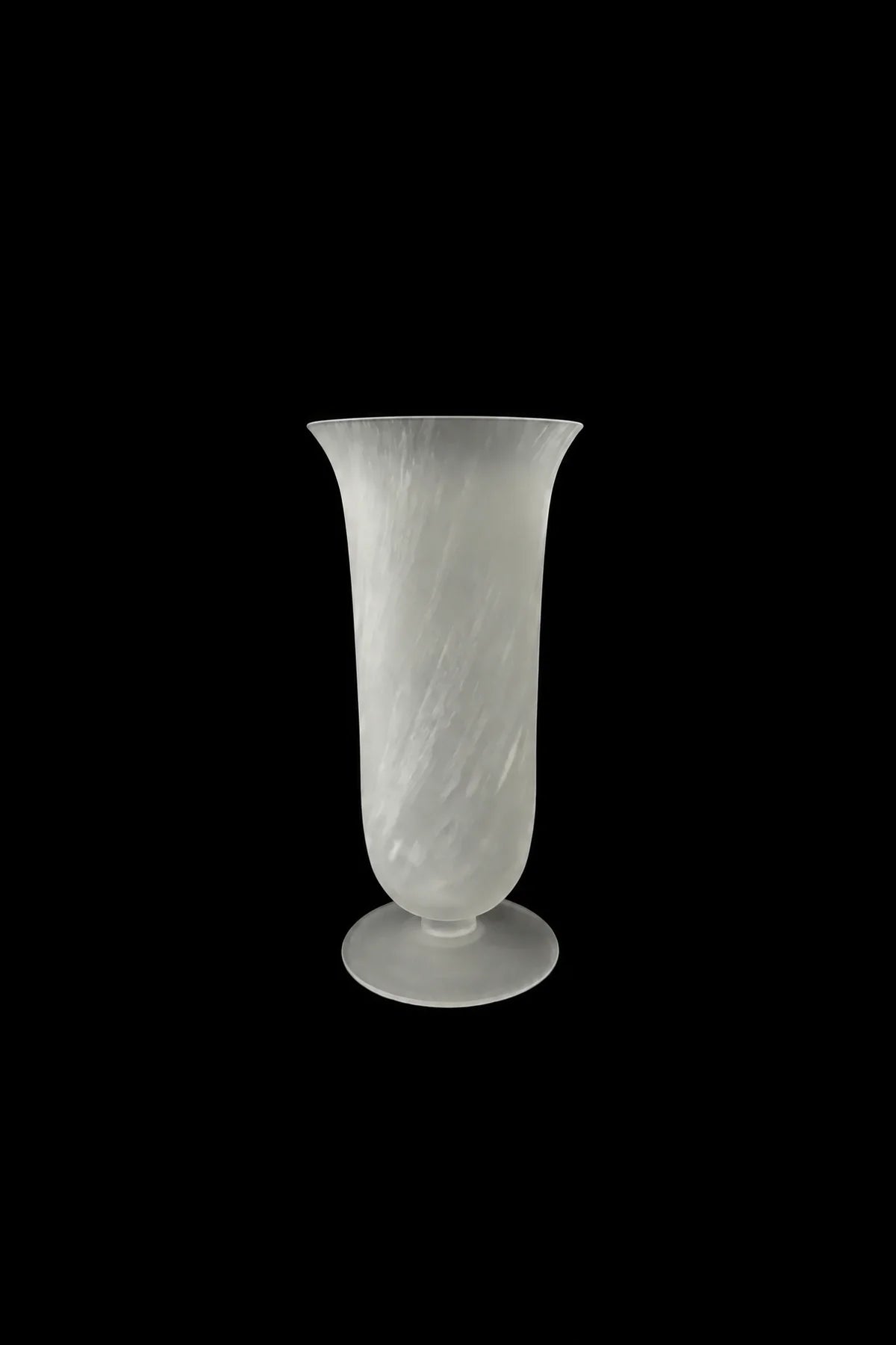 Smoke Current White-Swirl Glass Flower Vase