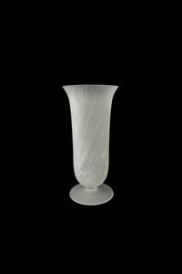 Smoke Current White-Swirl Glass Flower Vase