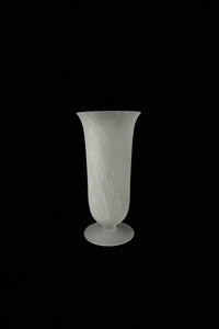 Smoke Current White-Swirl Glass Flower Vase