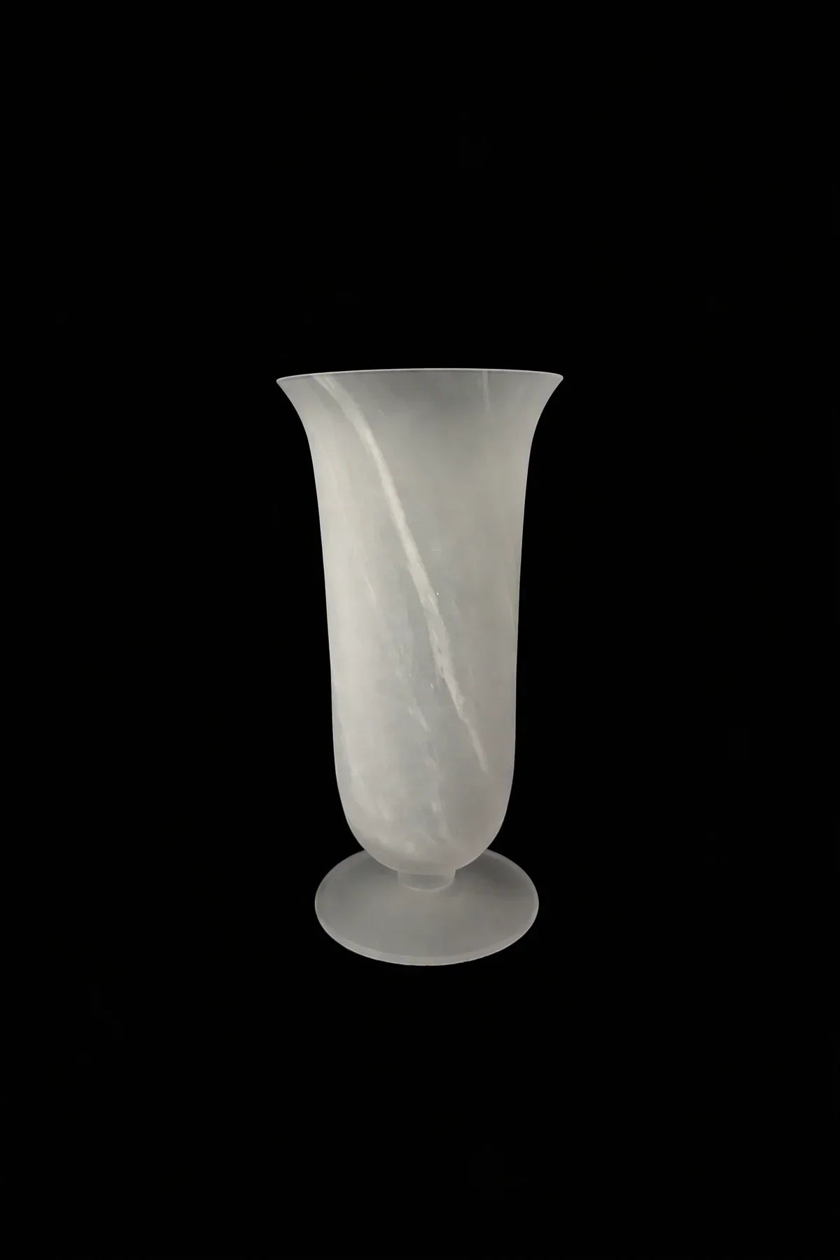 Smoke Current White-Swirl Glass Flower Vase