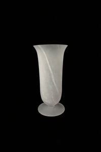 Smoke Current White-Swirl Glass Flower Vase