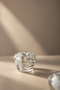 Morning Mist White Swirl Glass Incense Holder