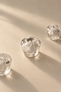 Morning Mist White Swirl Glass Incense Holder