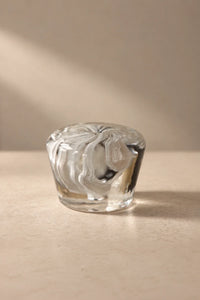 Morning Mist White Swirl Glass Incense Holder