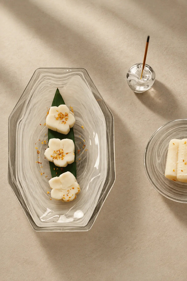 Quiet Orbit White-Swirl Glass Serving Tray