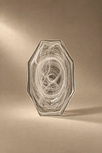Quiet Orbit White-Swirl Glass Serving Tray