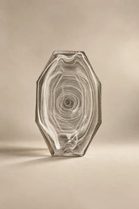 Quiet Orbit White-Swirl Glass Serving Tray