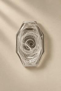 Quiet Orbit White-Swirl Glass Serving Tray