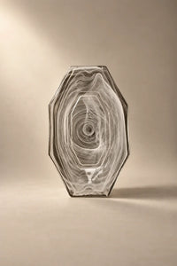 Quiet Orbit White-Swirl Glass Serving Tray