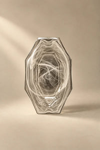 Quiet Orbit White-Swirl Glass Serving Tray