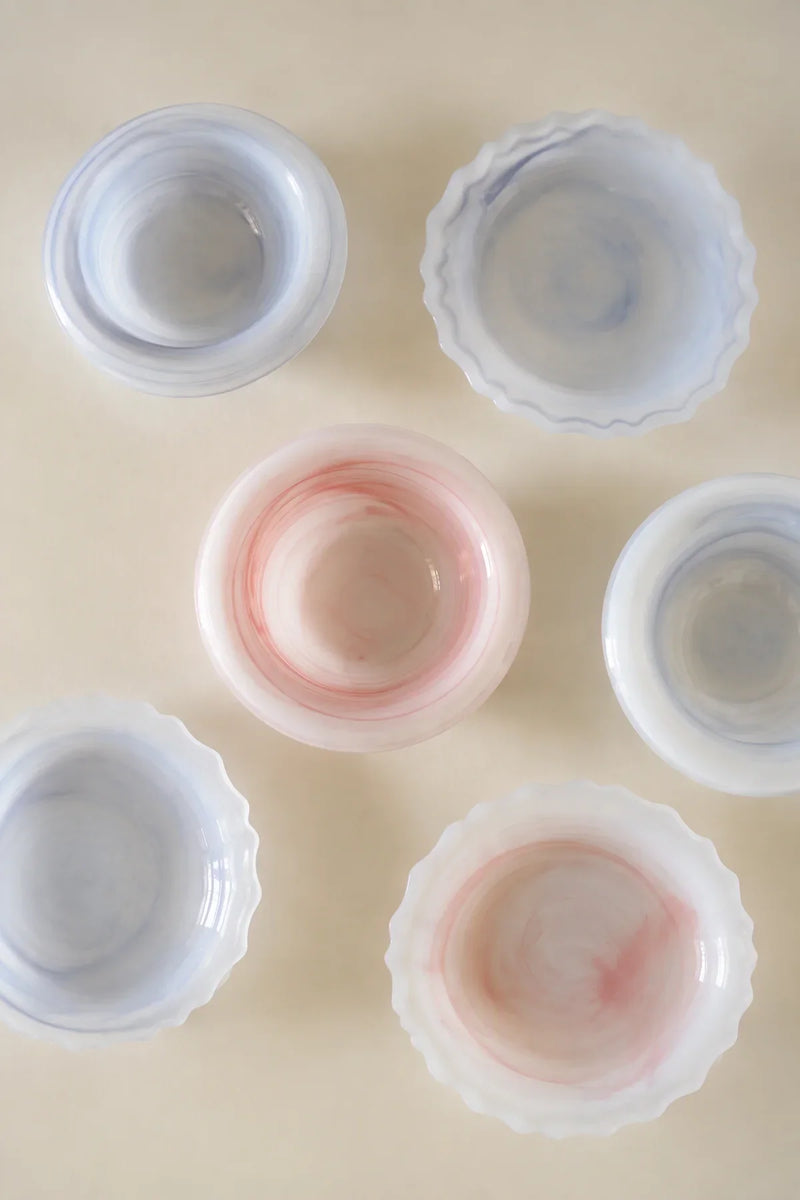 Soft Orbit Pastel Glass Dessert Bowl