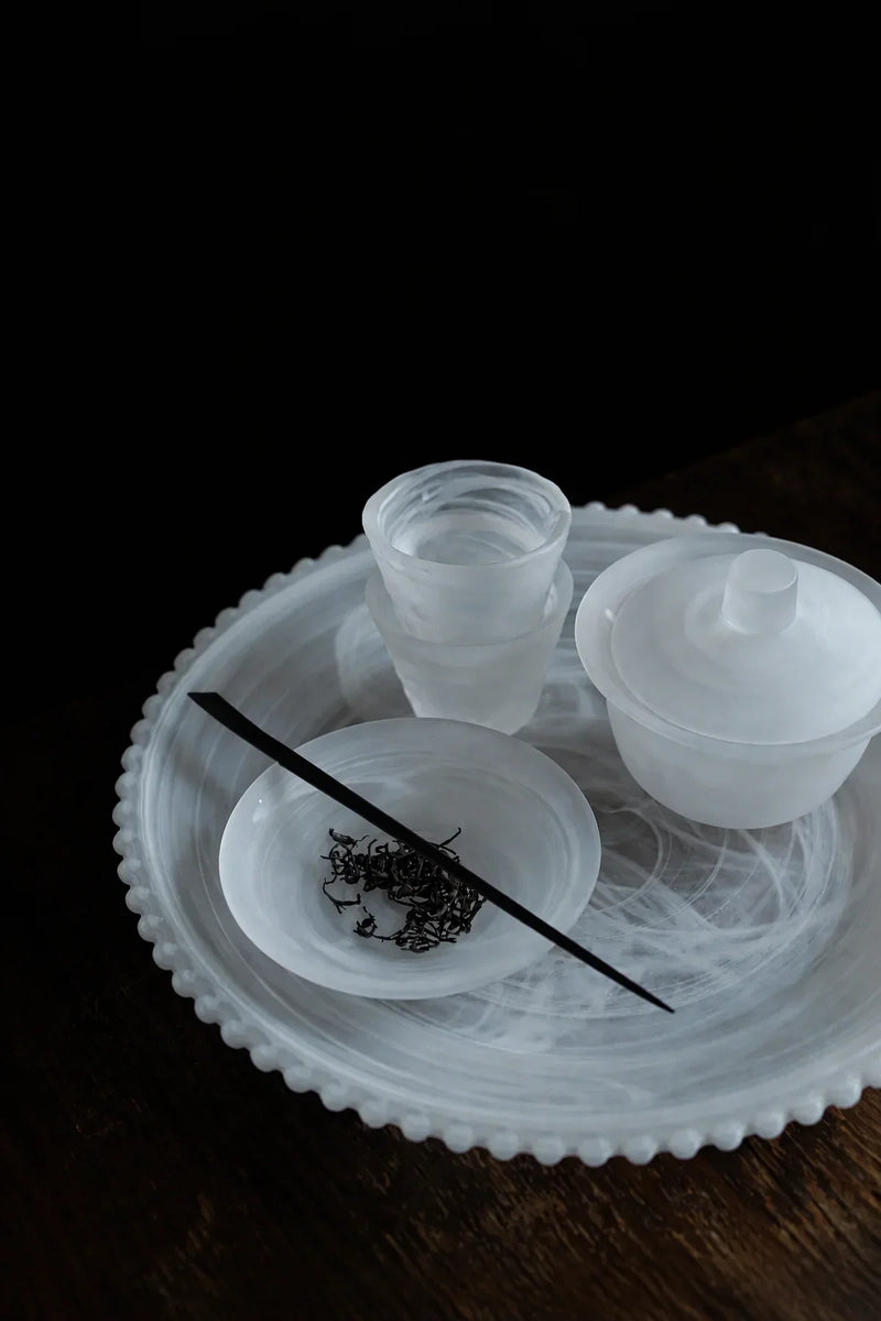 Smoke Ring Frosted Glass Tea Saucer