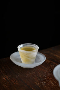 Smoke Ring Frosted Glass Tea Saucer