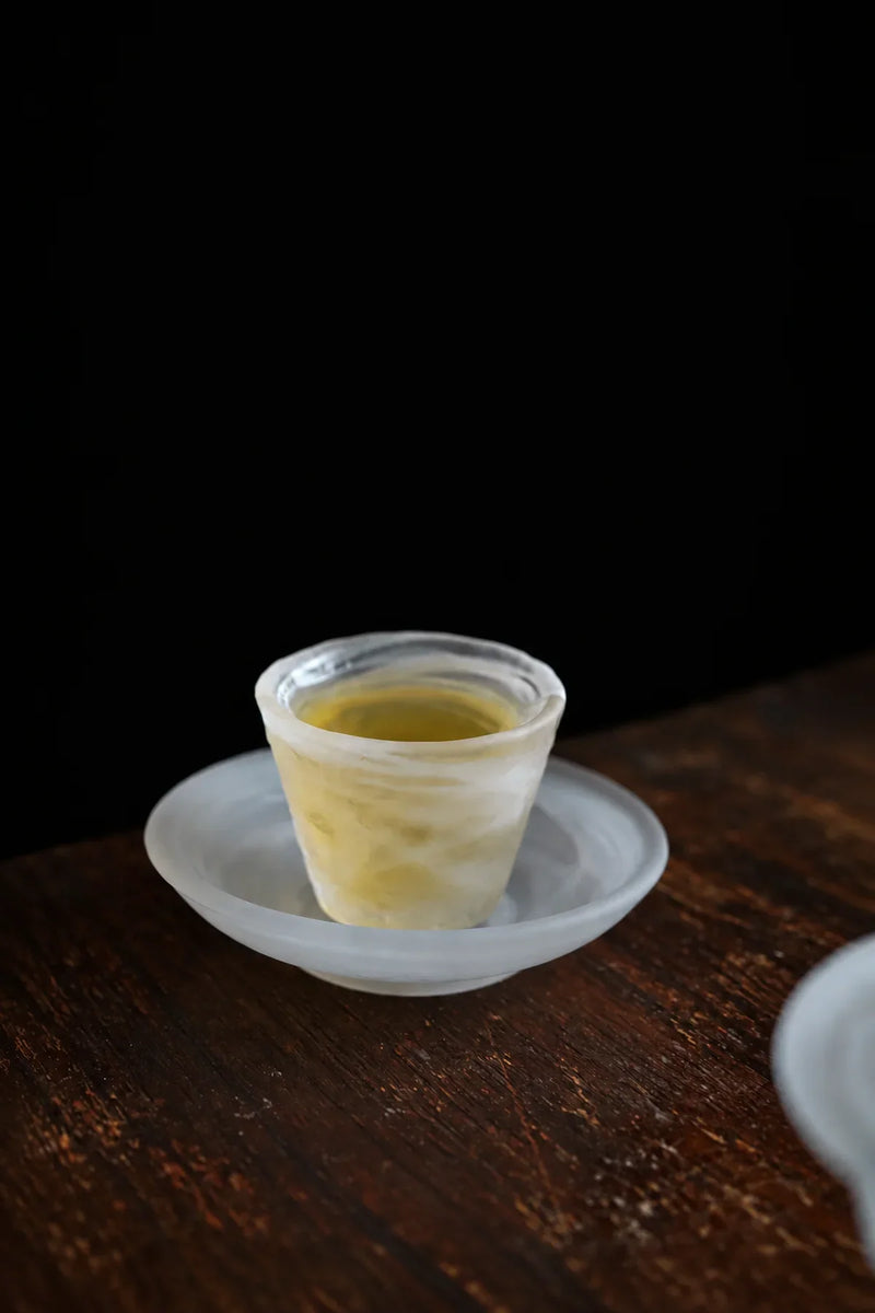 Smoke Ring Frosted Glass Tea Saucer