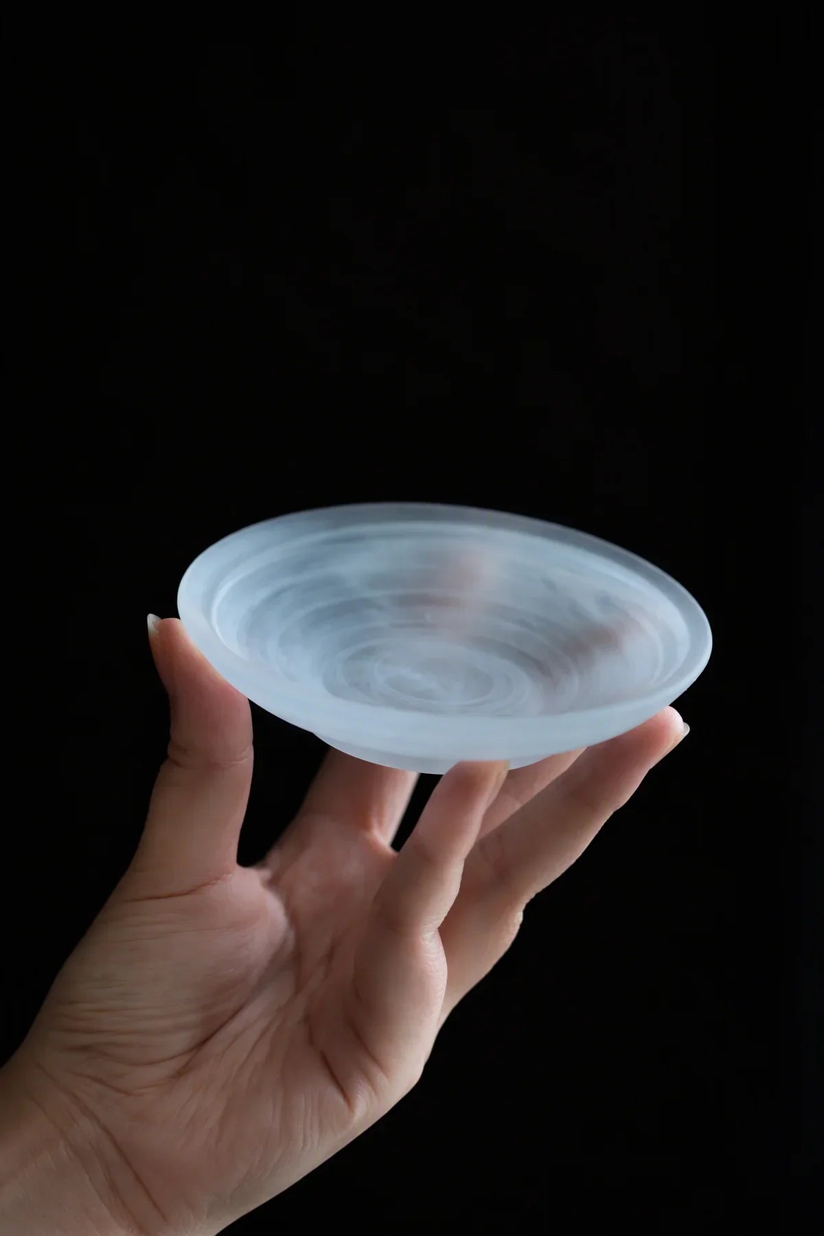 Smoke Ring Frosted Glass Tea Saucer