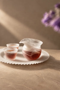 Mist Ritual Frosted White Glass Tea Set