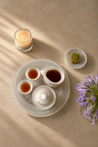 Mist Ritual Frosted White Glass Tea Set
