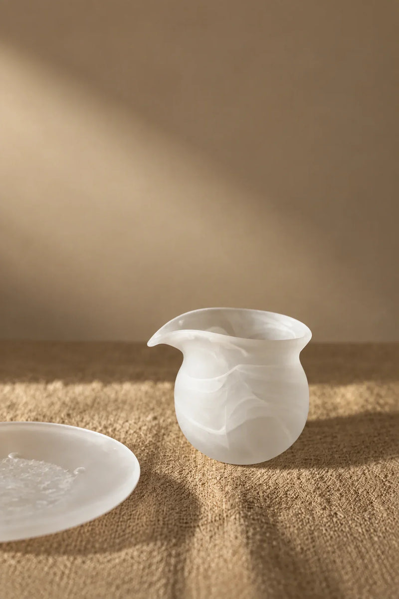 Mist Ritual Frosted White Glass Tea Set