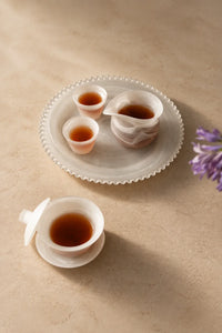 Mist Ritual Frosted White Glass Tea Set