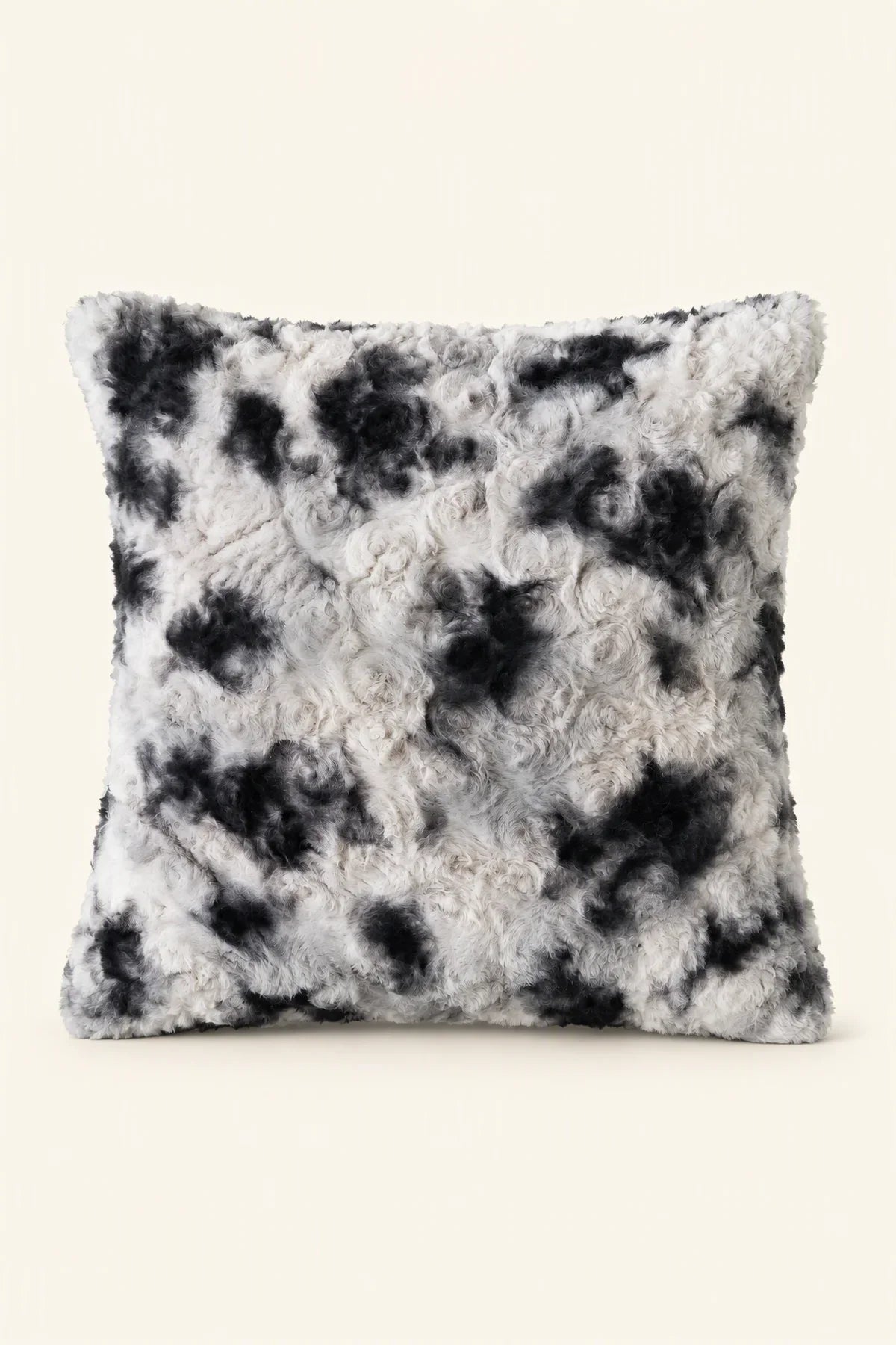 Stormy Mist Grey Faux Fur Cushion Cover