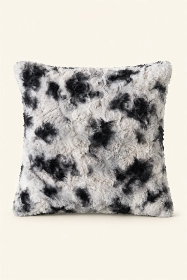 Stormy Mist Grey Faux Fur Cushion Cover
