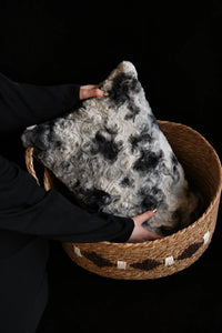 Stormy Mist Grey Faux Fur Cushion Cover