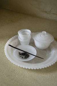 Mist Ceremony Frosted White Glass Gaiwan Tea Set