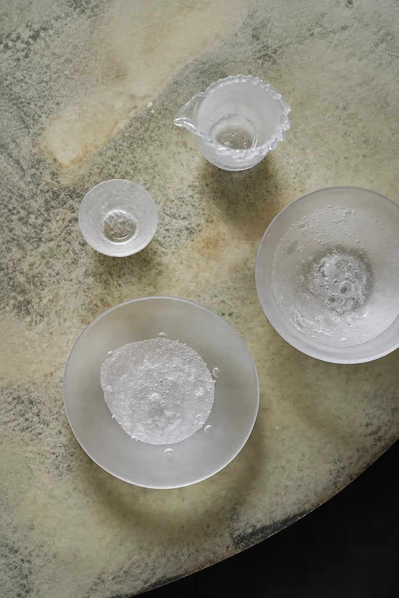 Snowmelt Frosted Clear Glass Tea Set
