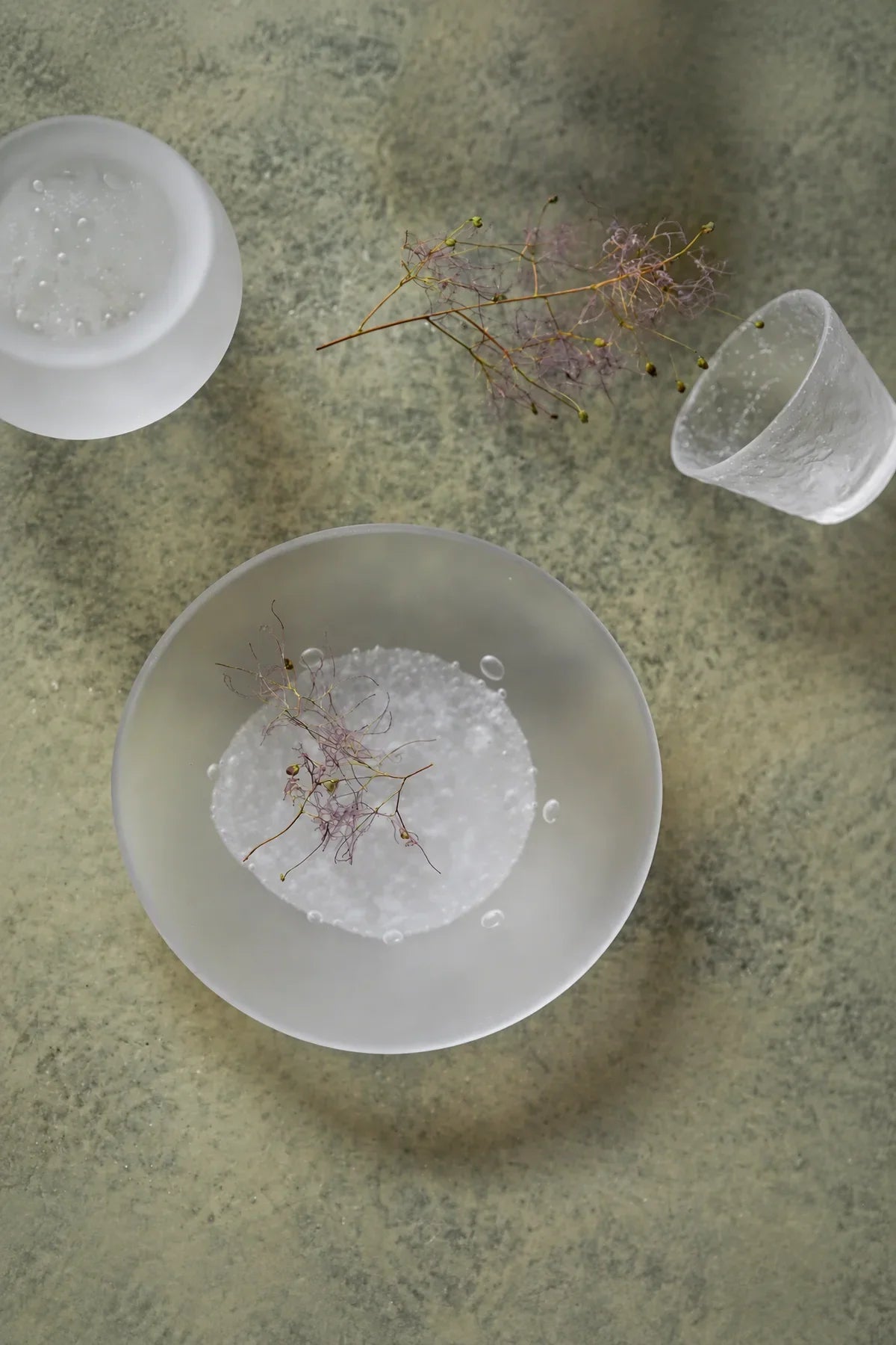 Snowmelt Frosted Clear Glass Tea Set
