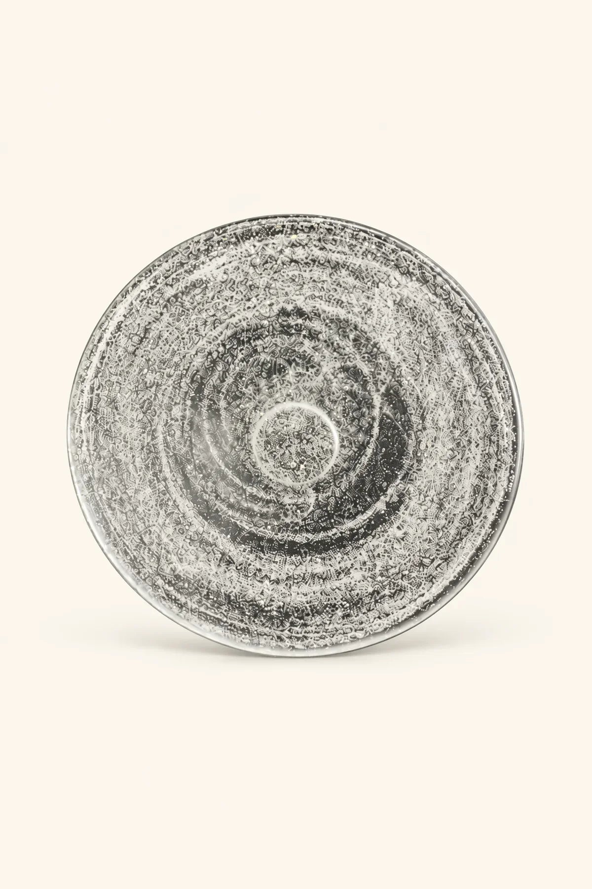 Moonlit Frosted Clear Glass Dessert Plate