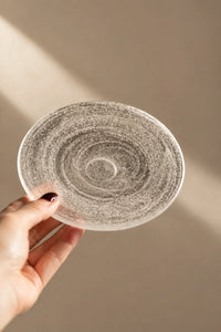 Moonlit Frosted Clear Glass Dessert Plate