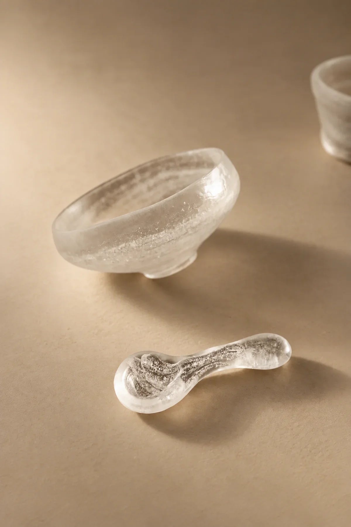 Moon Ice Frosted Glass Bowl Set