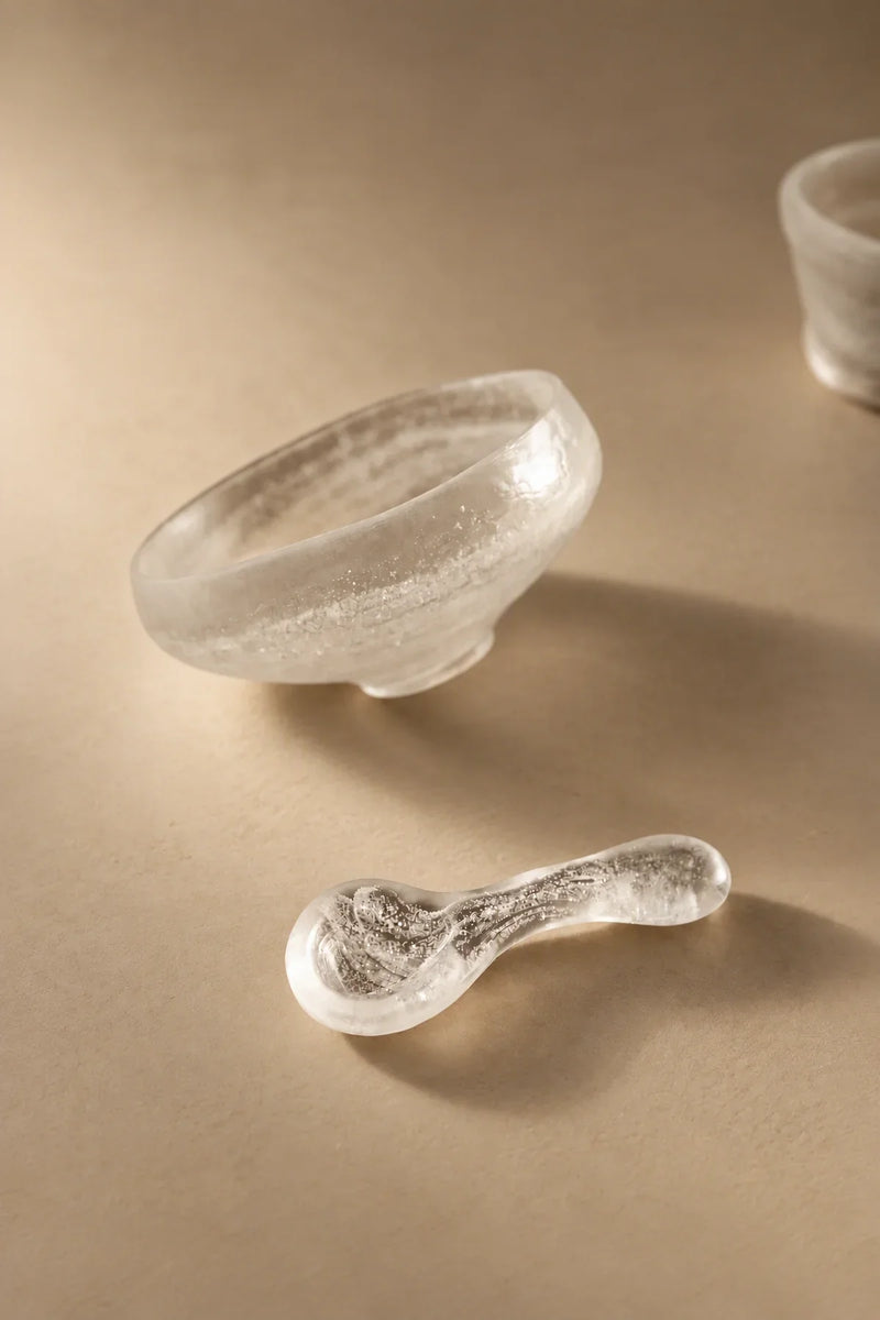 Moon Ice Frosted Glass Bowl Set