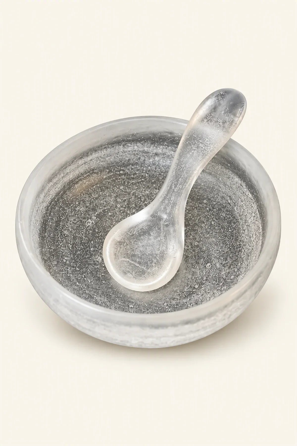 Snowfall Frosted Clear Glass Dessert Bowl Set
