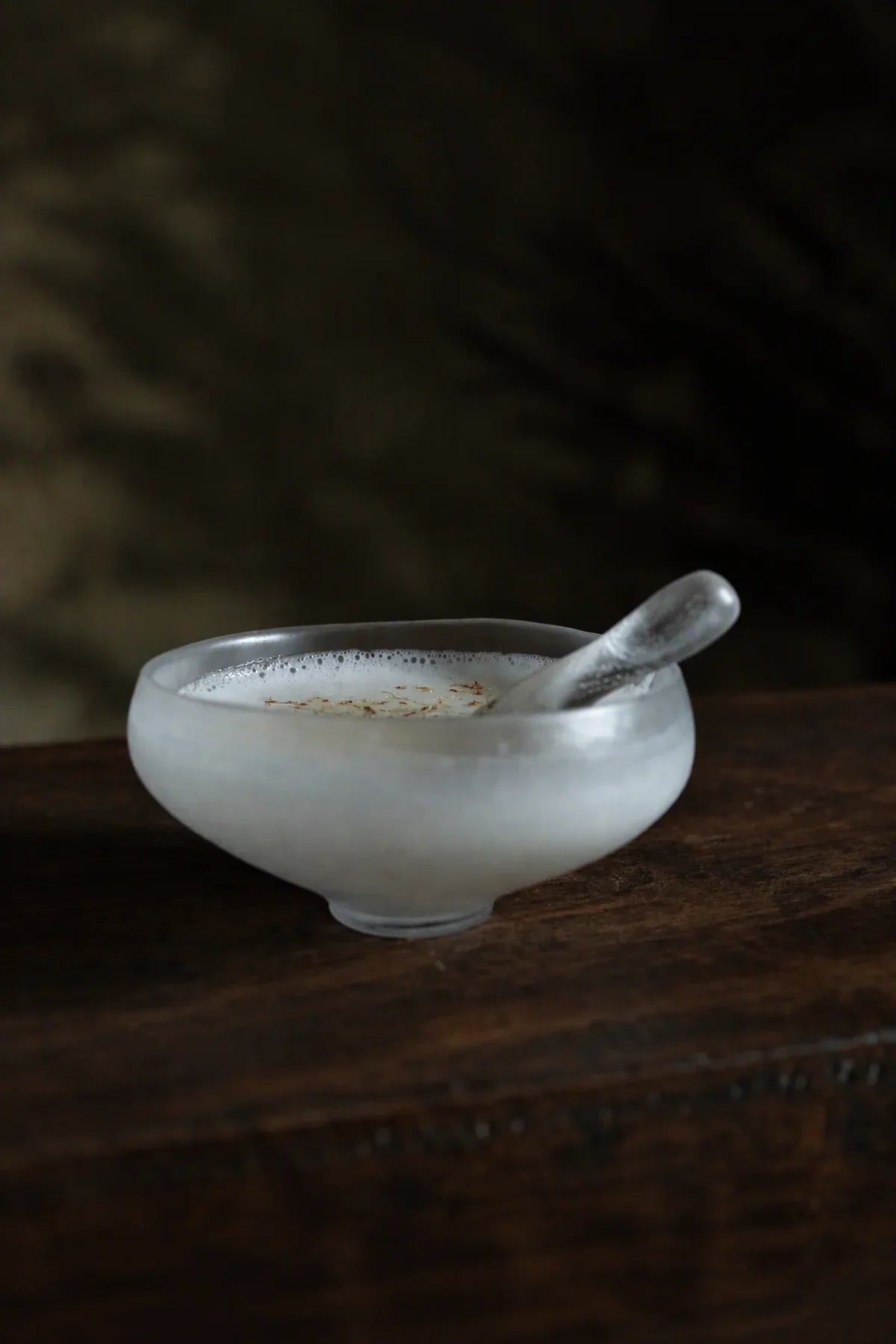 Snowfall Frosted Clear Glass Dessert Bowl Set