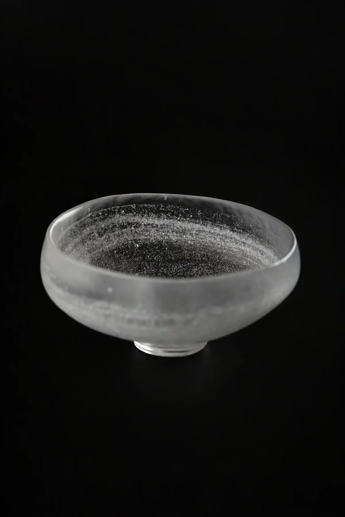 Snowfall Frosted Clear Glass Dessert Bowl Set