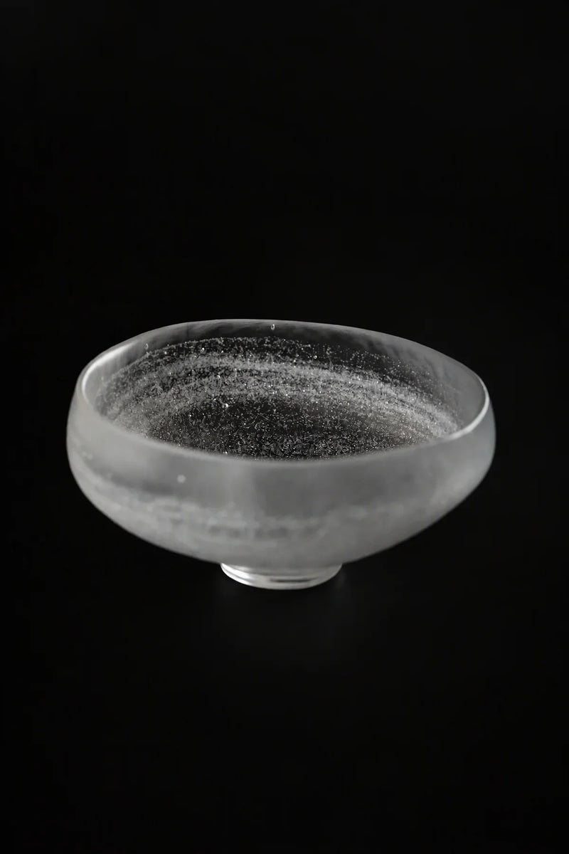 Snowfall Frosted Clear Glass Dessert Bowl Set