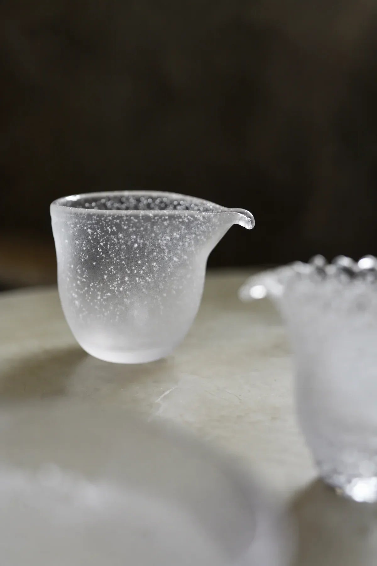 Dew Crown Frosted Glass Fair Cup